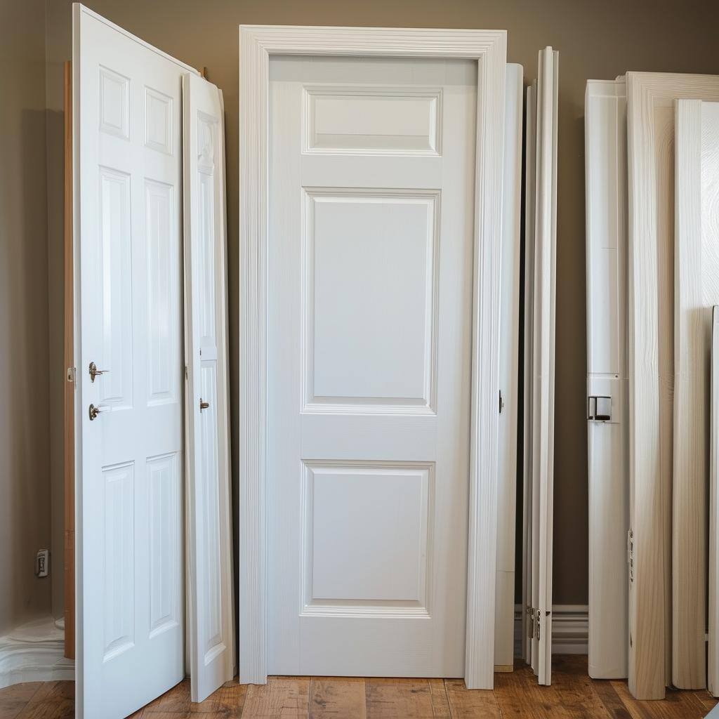 Large selection of white interior doors not prehung but beautiful array